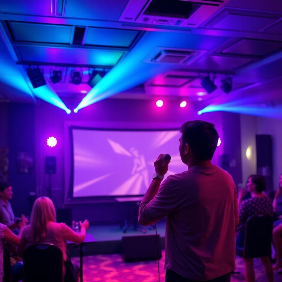 Escenario de karaoke del club