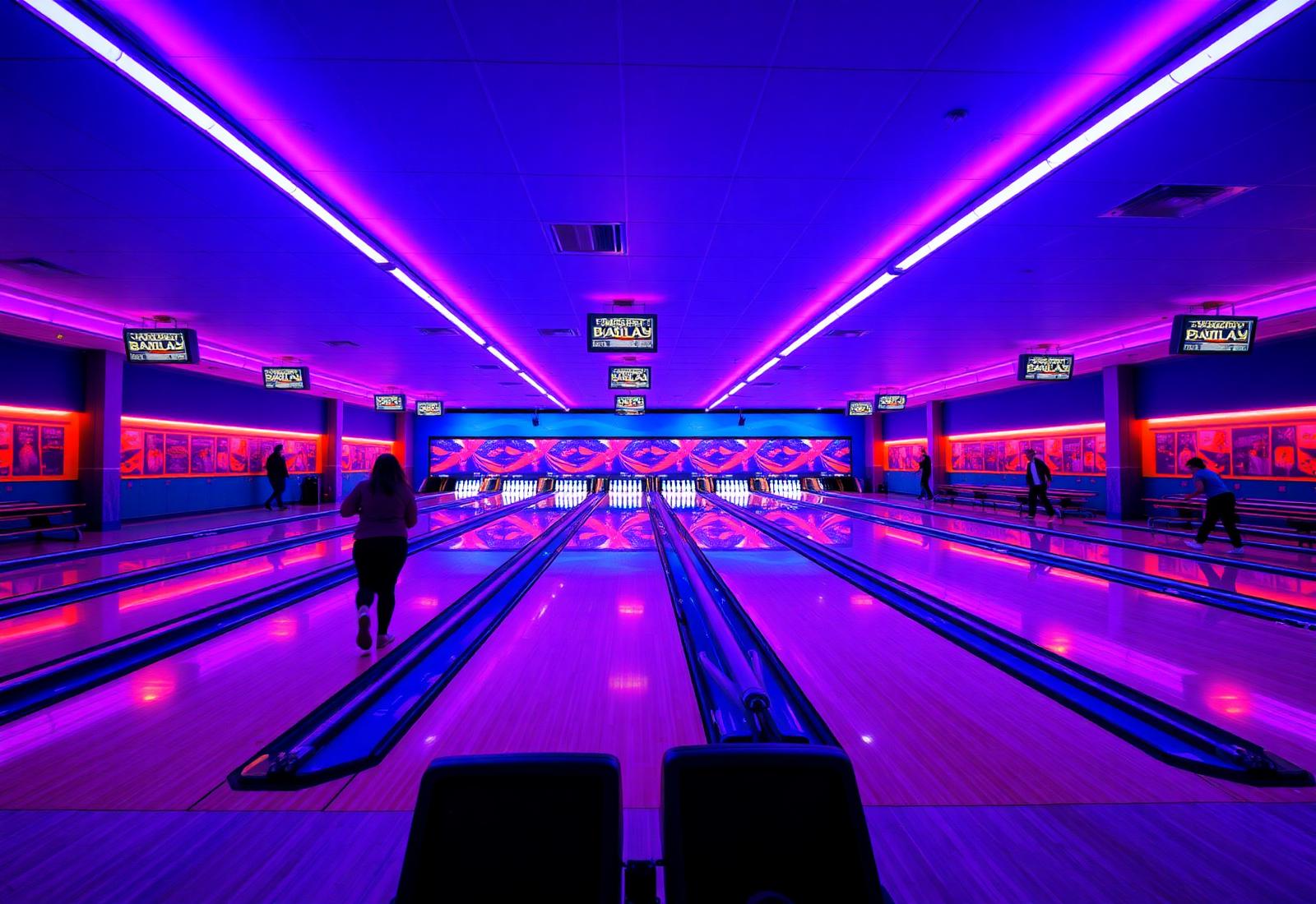 Pistas de bowling iluminadas